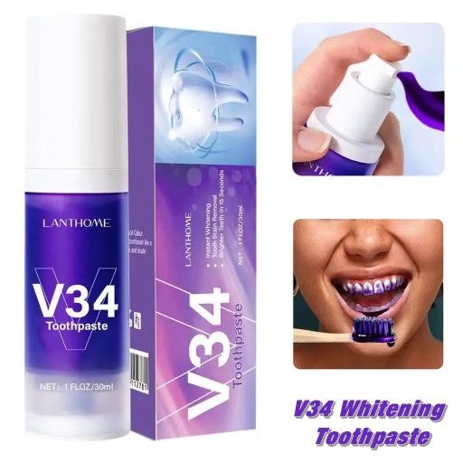 V34 Pro Whitening Toothpaste Removal Plaque Stain Purple Corrector